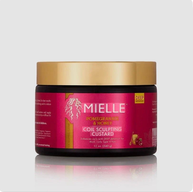Mielle Organics Pomegranate & Honey Curl Cream - Coil Sculpting Custard for Type 4 Hair - Hydrates, Controls Frizz, Conditions & Adds Shine,12 Fl Oz