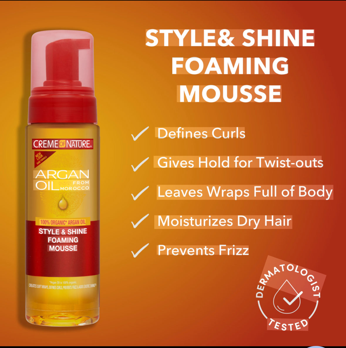 Creme Of Nature Argan Oil Foaming Mousse